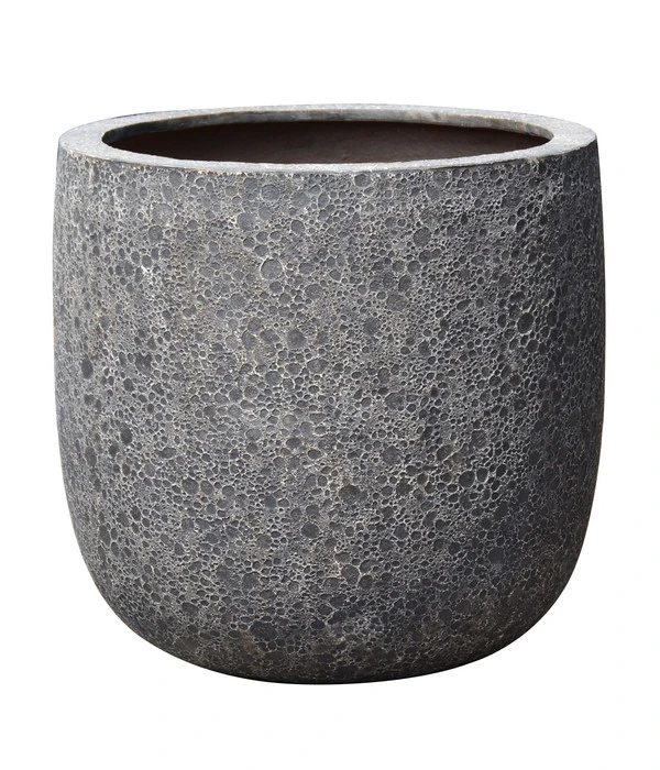 Dehner Polystone-Topf Lava, Rund, Schwarz 3 Dehner Polystone-Topf Lava, Rund, Schwarz