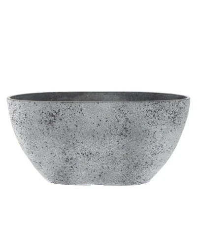 Dehner Kunststoff-Jardiniere Nova, Oval, Grau, Ca. B36/H17/T16 Cm