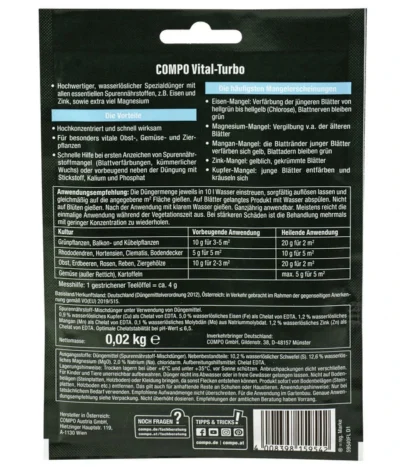 COMPO Vital-Turbo, 20 G 5 COMPO Vital-Turbo, 20 G -Haus Pflanzen Welt 6938047 WE DE 001 CompoVitalTurbo