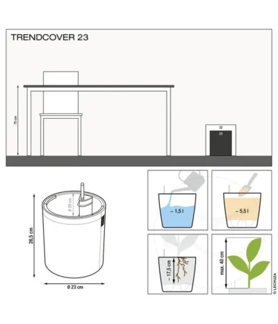 LECHUZA® TRENDCOVER Cork, All-in-One Set -Haus Pflanzen Welt 6946891 WE IG 001 LechuzaTrendcoverCork23