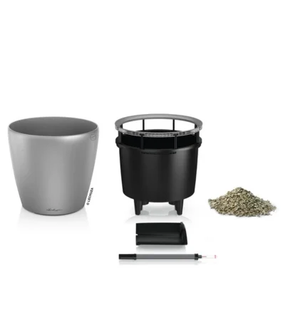 LECHUZA® CLASSICO LS, All-in-One-Set -Haus Pflanzen Welt 6962120 WE FS 32 CLASSICOPremiumSilberteile