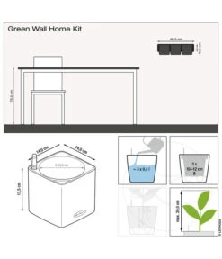 LECHUZA® CUBE Glossy Green Wall Home Kit, Ca. B48/H14/T15 Cm -Haus Pflanzen Welt 6963037 6963045 WE FS 003 GreenWallHomeKit 1