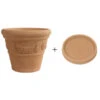 Farmet New Kunststoff-Topf Festonato, Rund, Terrakotta, Inkl. Untersetzer