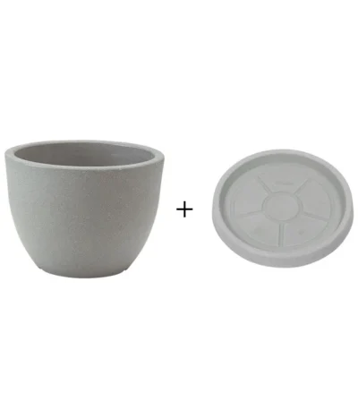 Farmet New Kunststoff-Topf Orione, Rund, Inkl. Untersetzer