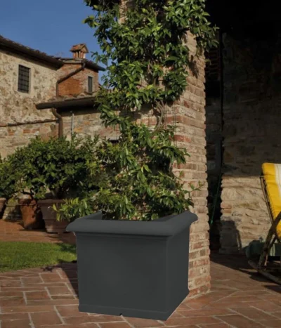 Farmet New Kunststoff-Topf, Quadratisch, Inkl. Untersetzer -Haus Pflanzen Welt 6965768 WE MO 001 FarmetNewKunststoffBlumentopfquadratisch