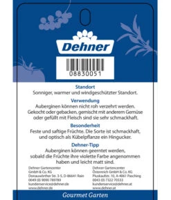 Dehner Gourmet Garten Aubergine, Veredelt -Haus Pflanzen Welt 8830051 GGAubergineCarmen Etikett 2